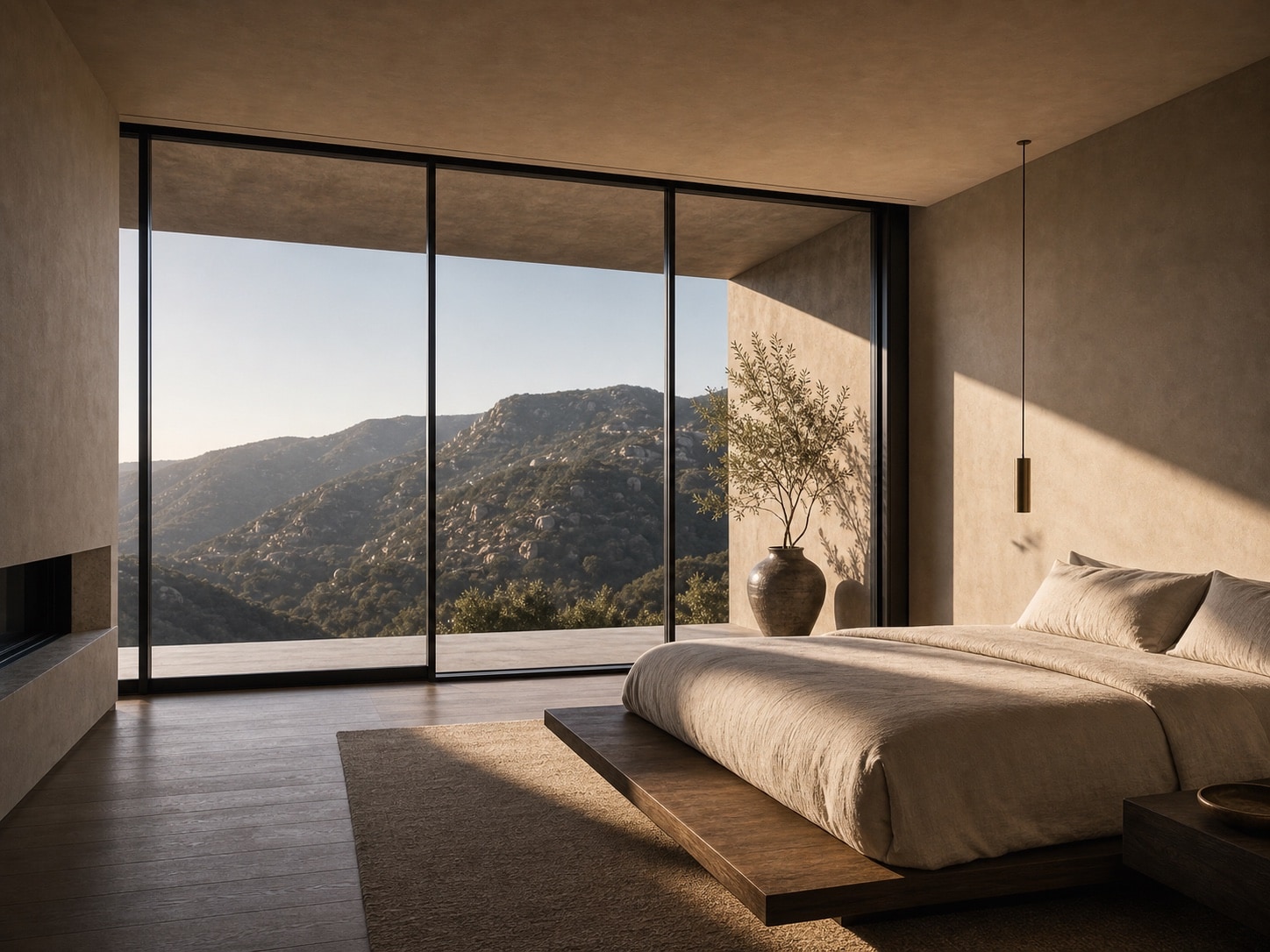 Primary suite with hillside orientation