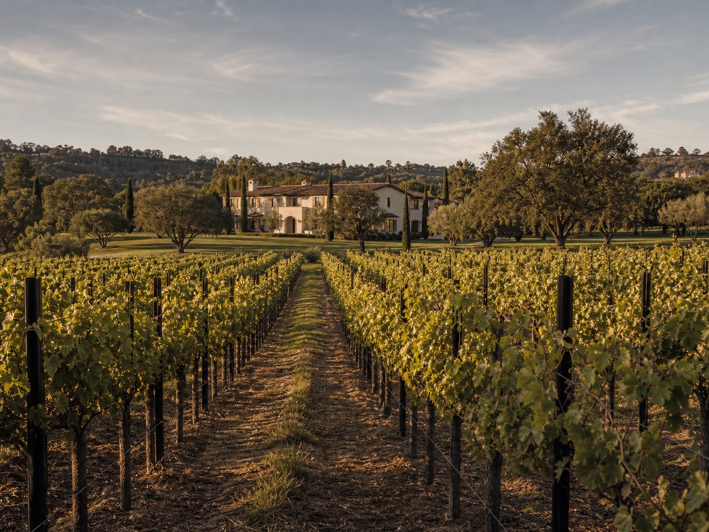 Vineyard at the eastern edge of the lot