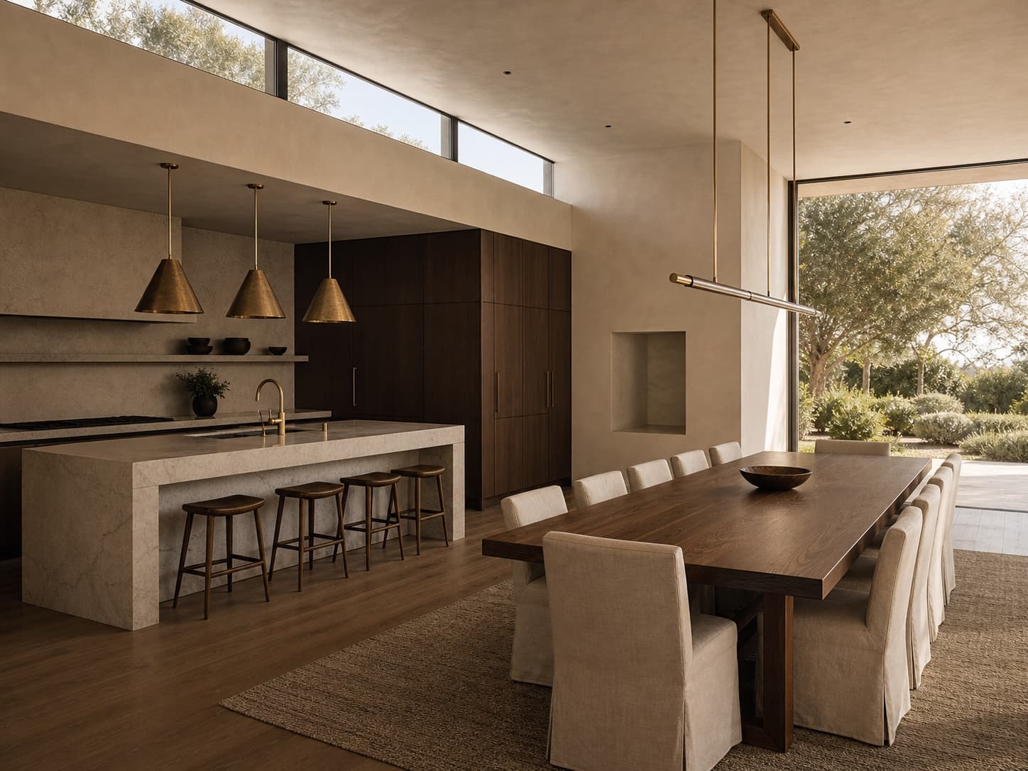Open kitchen and dining